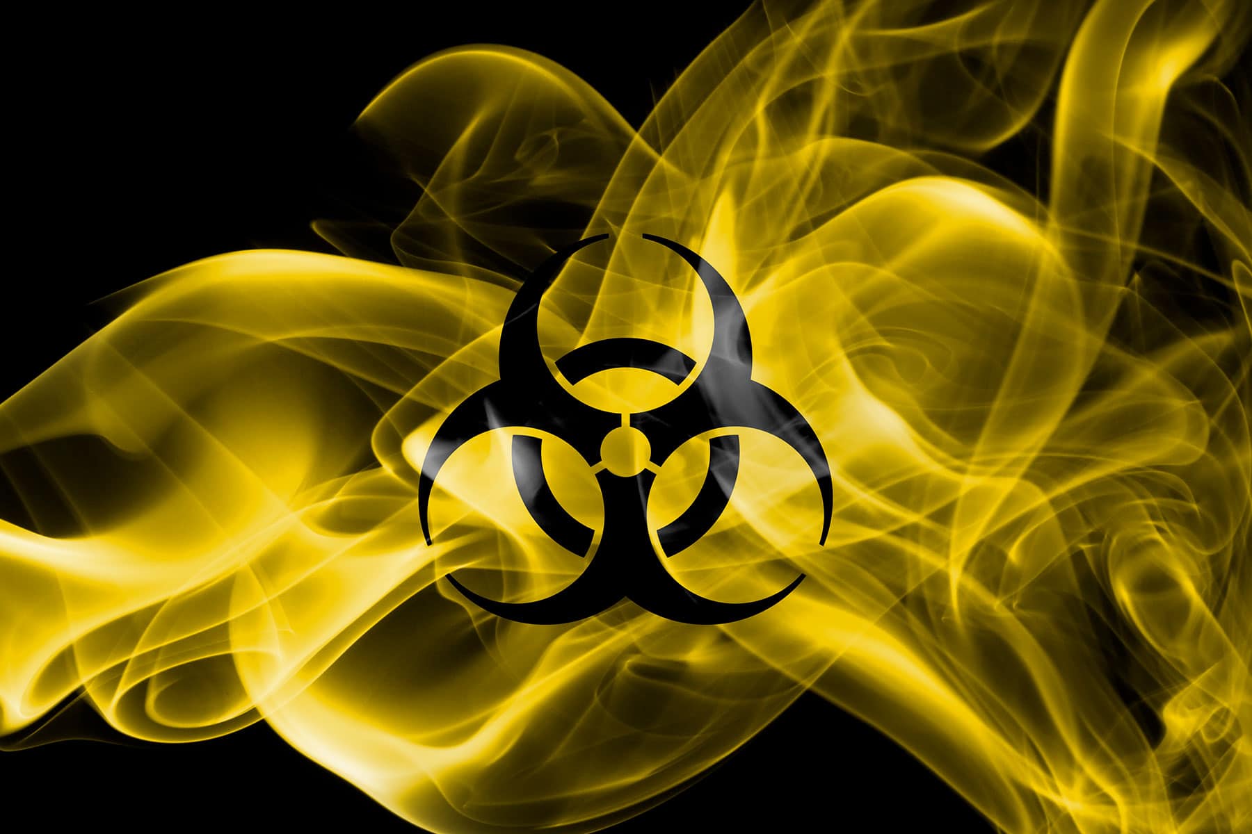 Biohazard icon against a background.