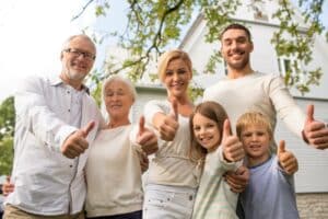 A happy joyful family.